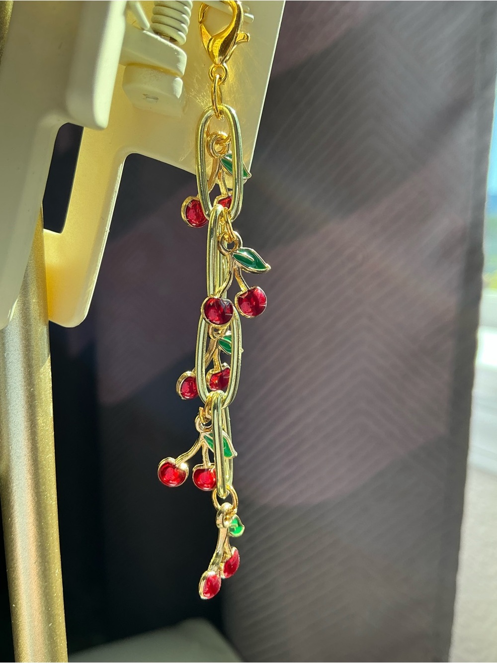 Handmade Charmed Claw Clip - Cherries